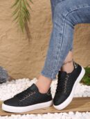 Zapatillas Deportivas Negras Antideslizantes con Cordones
