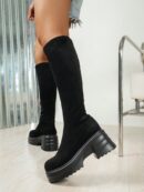 Botas de Tacón Alto Asimétrico con Flecos al Estilo Caballero