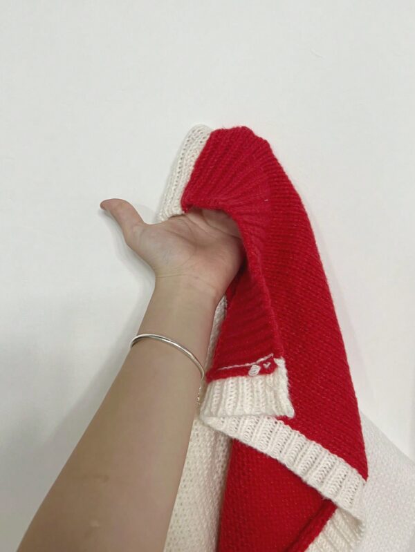 Cardigan Largo con Hombros Caídos y Diseño Colorblock - Image 88