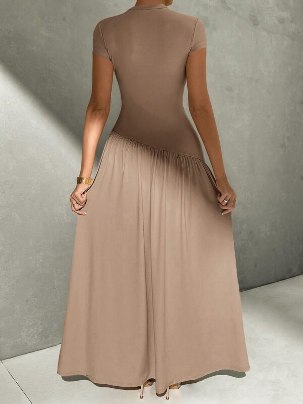 Vestido Midi Asimétrico A-Line Elegante y Simple con Cuello Alto - Image 28