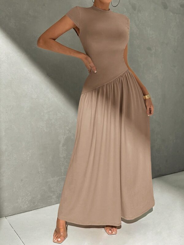 Vestido Midi Asimétrico A-Line Elegante y Simple con Cuello Alto - Image 30