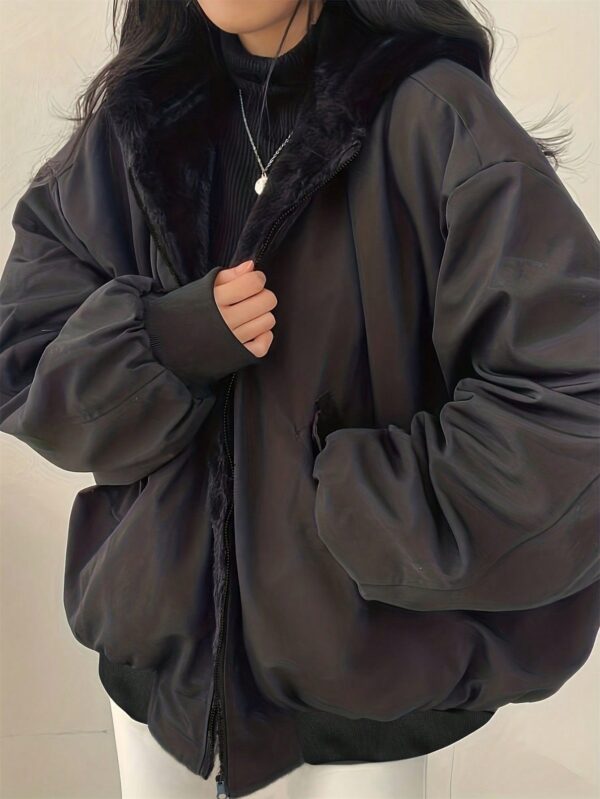Campera Reversible con Capucha para Mujer, Gruesa para Otoño/Invierno - Image 2