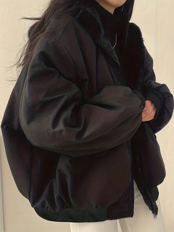 Campera Reversible con Capucha para Mujer, Gruesa para Otoño/Invierno - Image 4