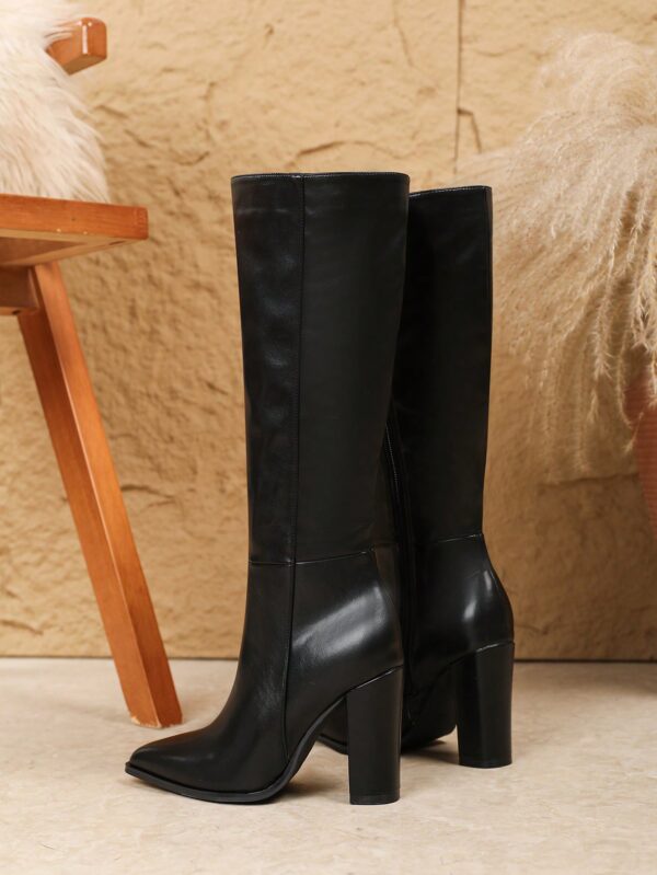 Botas Altas de Tacón Ancho para Mujer Talla Plus - Image 6