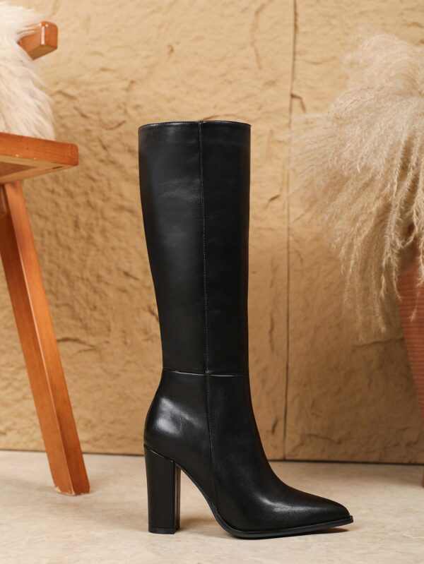 Botas Altas de Tacón Ancho para Mujer Talla Plus - Image 7