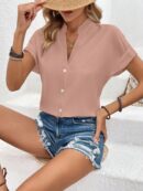Blusa Batwing Manga Corta en Color Sólido