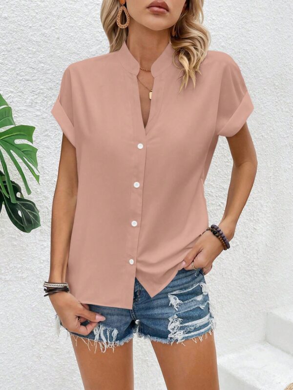 Blusa Batwing Manga Corta en Color Sólido - Image 48
