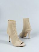 Botas de Tacón Alto en Punto Elástico con Punta Afilada