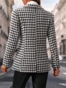 Blazer Elegante con Doble Botonadura y Estampado Pata de Gallo