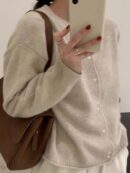 Cardigan Botones Frontales Manga Larga para Primavera y Otoño