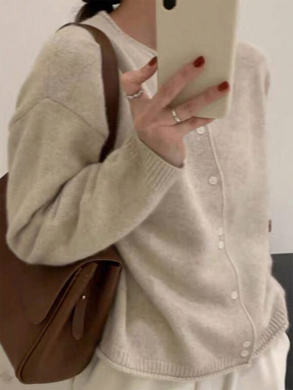 Cardigan Botones Frontales Manga Larga para Primavera y Otoño - Image 11
