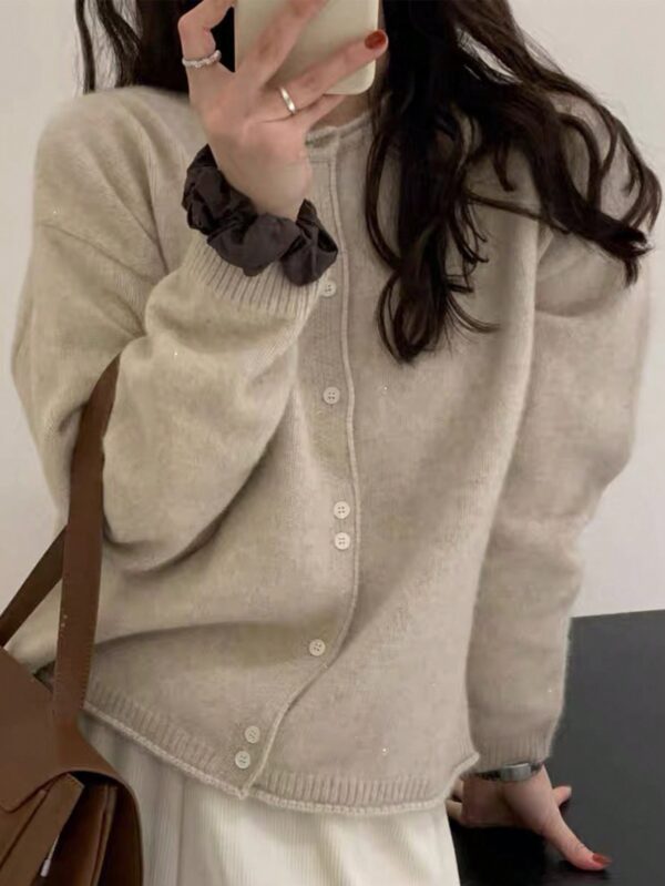 Cardigan Botones Frontales Manga Larga para Primavera y Otoño - Image 12