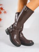 Botas Motorista con Cierre Lateral y Tacón Grueso