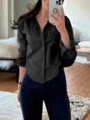 Blusa de Mujer Larga y Simple con Mangas Largas