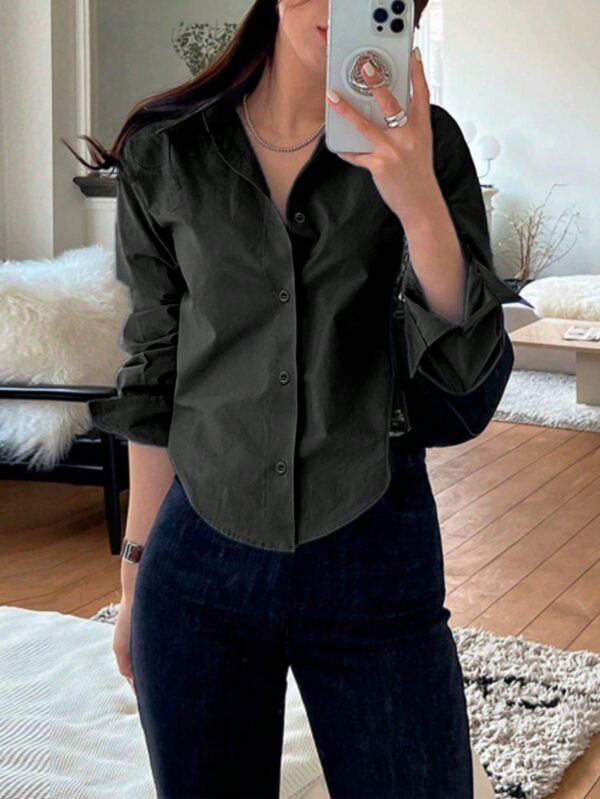 Blusa de Mujer Larga y Simple con Mangas Largas - Image 12