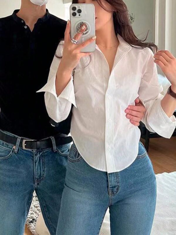 Blusa de Mujer Larga y Simple con Mangas Largas - Image 4