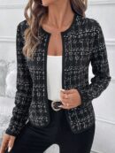 Chaqueta Elegante de Cuello Alto con Manga Larga para Otoño/Invierno