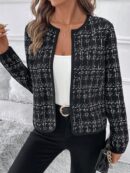 Chaqueta Elegante de Cuello Alto con Manga Larga para Otoño/Invierno