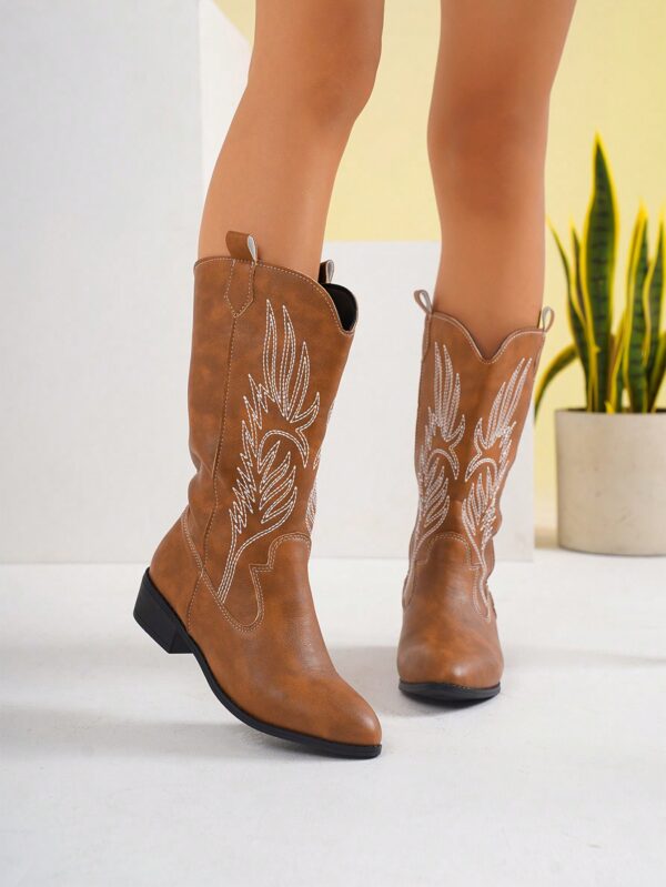 Botas de Tacón Alto Bordadas Elegantes para Mujer - Image 5