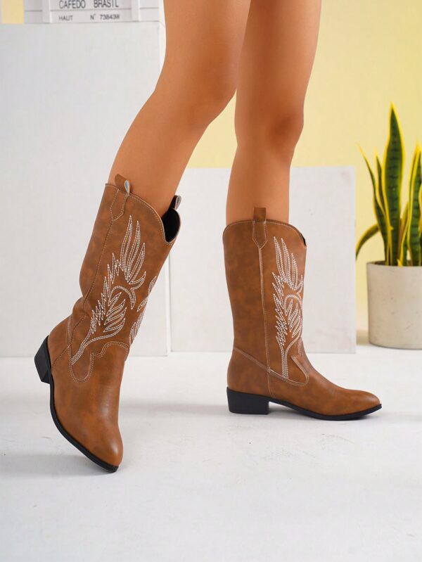 Botas de Tacón Alto Bordadas Elegantes para Mujer - Image 4