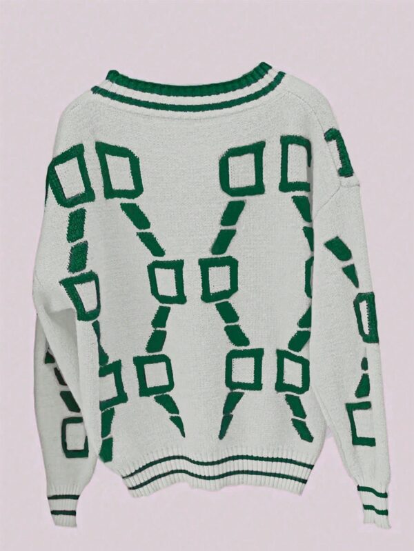 Sweater Tejido de Otoño/Invierno con Cuello en V y Botones - Image 7