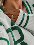 Sweater Tejido de Otoño/Invierno con Cuello en V y Botones