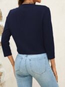 Chaqueta Corta Negra de Trabajo para Mujer, Temporada Primavera