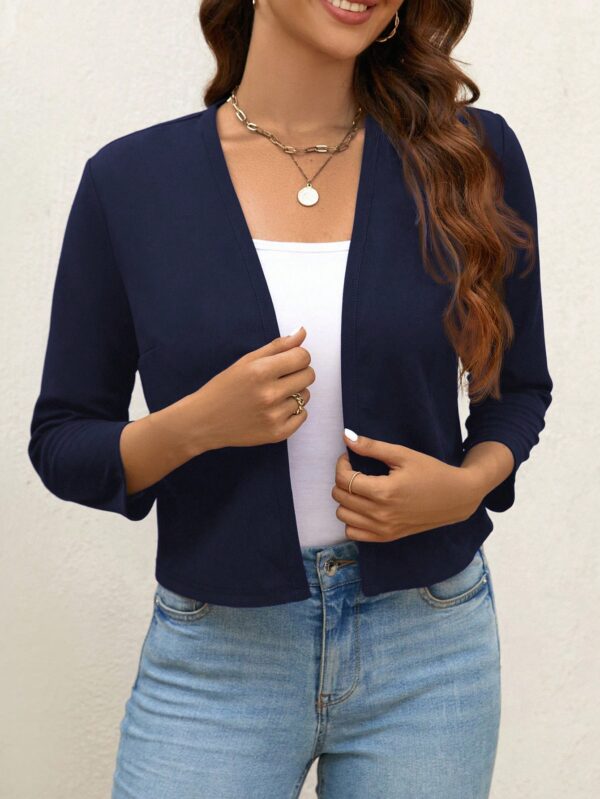 Chaqueta Corta Negra de Trabajo para Mujer, Temporada Primavera - Image 9