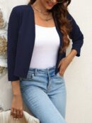 Chaqueta Corta Negra de Trabajo para Mujer, Temporada Primavera