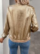 Chaqueta de Béisbol con Ribetes Metálicos en Mosaico