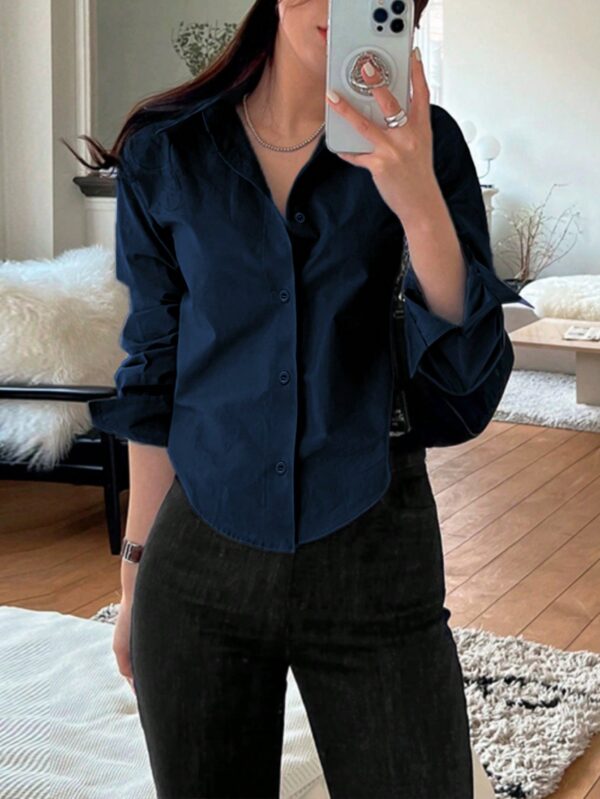 Blusa de Mujer Larga y Simple con Mangas Largas - Image 7