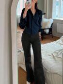 Blusa de Mujer Larga y Simple con Mangas Largas