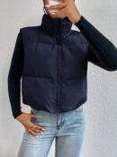 Chaleco Casual con Cremallera Frontal en Color Sólido