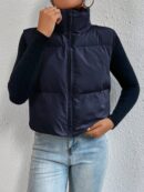 Chaleco Casual con Cremallera Frontal en Color Sólido