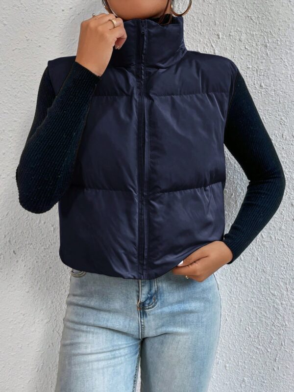 Chaleco Casual con Cremallera Frontal en Color Sólido - Image 21