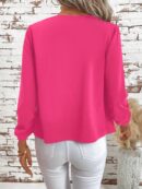Chaqueta Elegante Negra con Mangas Plisadas Largas