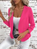 Chaqueta Elegante Negra con Mangas Plisadas Largas