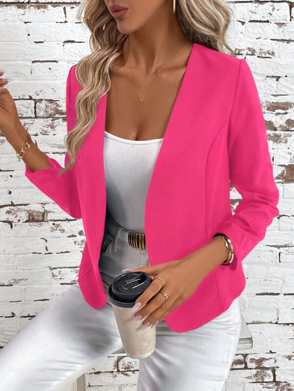Chaqueta Elegante Negra con Mangas Plisadas Largas - Image 5