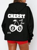 Buzo Casual con Estampado de Cerezas y Letras, Manga Larga