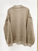 Sweater Casual Oversize con Cuello y Puños Estampados