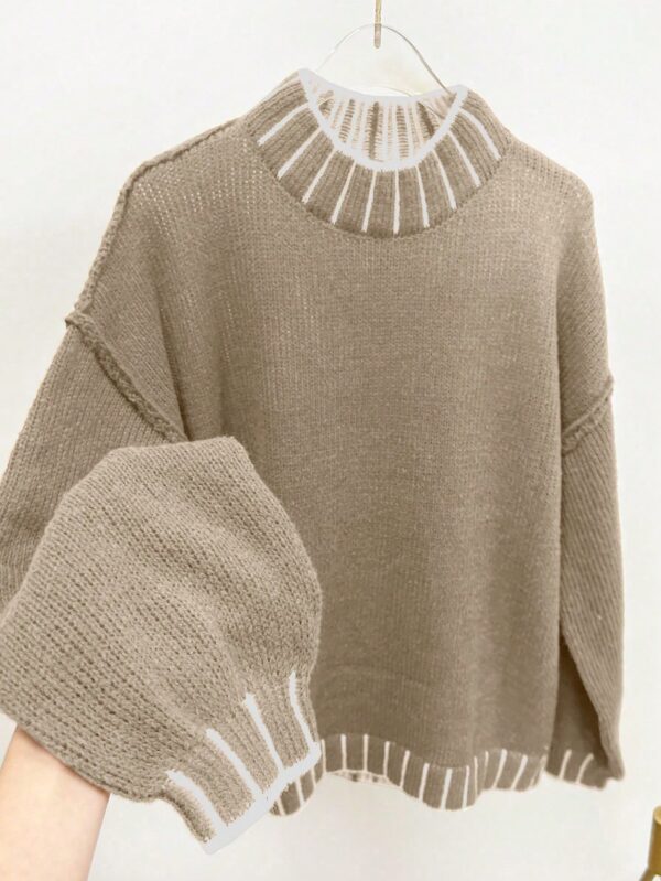 Sweater Casual Oversize con Cuello y Puños Estampados - Image 20