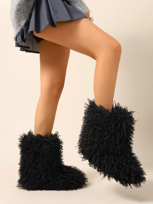 Botas de Nieve Peludas de Caña Media para Mujer - Image 17