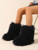 Botas de Nieve Peludas de Caña Media para Mujer