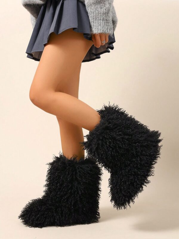 Botas de Nieve Peludas de Caña Media para Mujer - Image 16