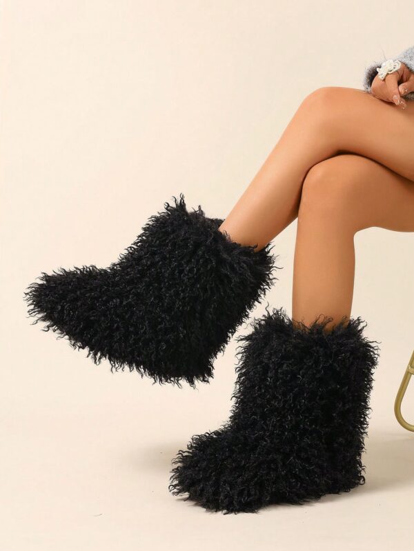 Botas de Nieve Peludas de Caña Media para Mujer - Image 19
