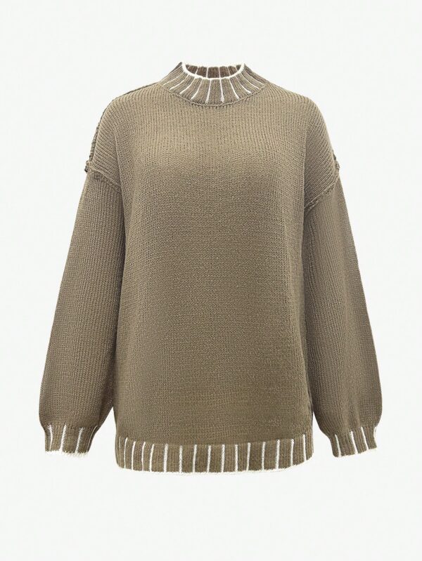 Sweater Casual Oversize con Cuello y Puños Estampados - Image 24
