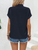 Blusa Batwing Manga Corta en Color Sólido