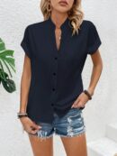 Blusa Batwing Manga Corta en Color Sólido