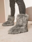 Botas de Nieve de Plataforma Alta en Gamuza Sintética
