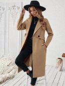 Abrigo Camel Casual de Doble Botonadura con Cinturón